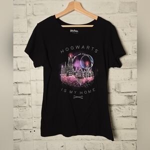 Harry Potter Hogwarts Is My Home Galaxy Graphic Tee Black 2XL